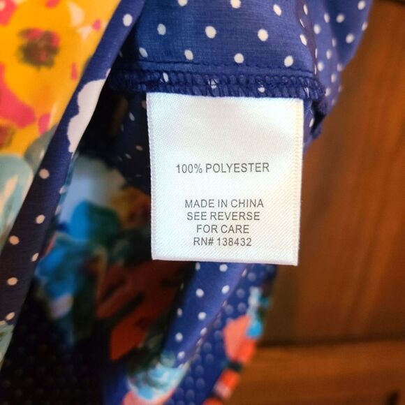 Modcloth Girl About Easton Floral Print Navy Tank Top Blouse XL - Picture 4 of 5